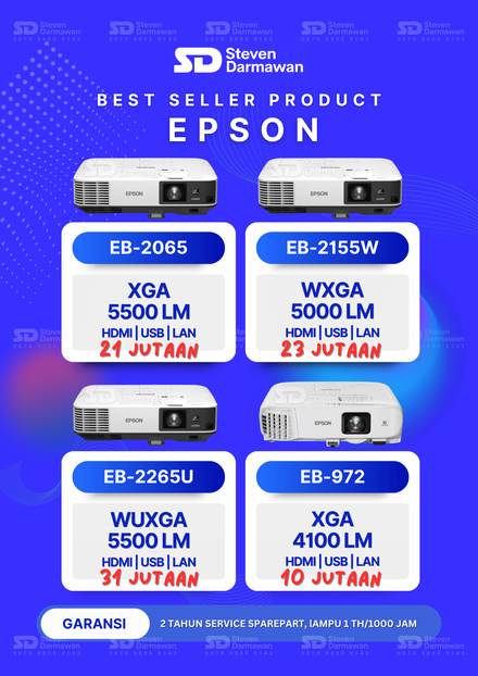 Brosur Epson Best Seller — EB-2065, EB-2155W, EB-2265U, EB-972